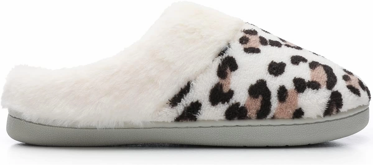 Women's Cozy House Slippers Memory Foam Furry Bedroom Slippers Anti-Slip Sole for Indoor Outdoor Use