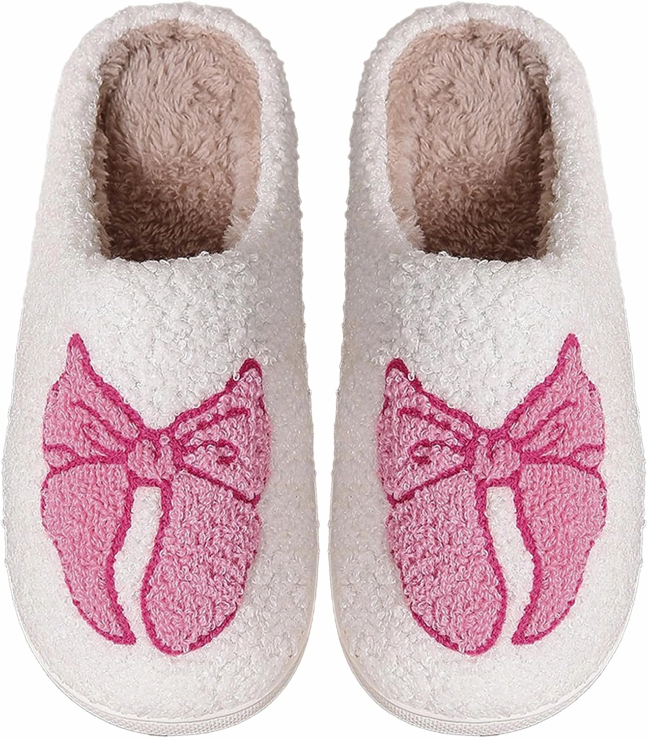 Women's Men's Cute Retro House Slippers Memory Foam Plush Fuzzy Indoor Shoes