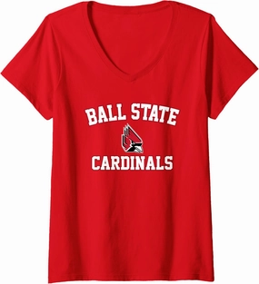 Womens Ball State University Cardinals Campus Classic V-Neck T-Shirt