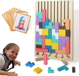 Wooden Stacking Puzzle Toy, Wooden Stacking Puzzle Toy Art - Decorative Home Ornaments for Adults, Stress Relief & Brain Teaser Game, Easter Gift, Family Activity