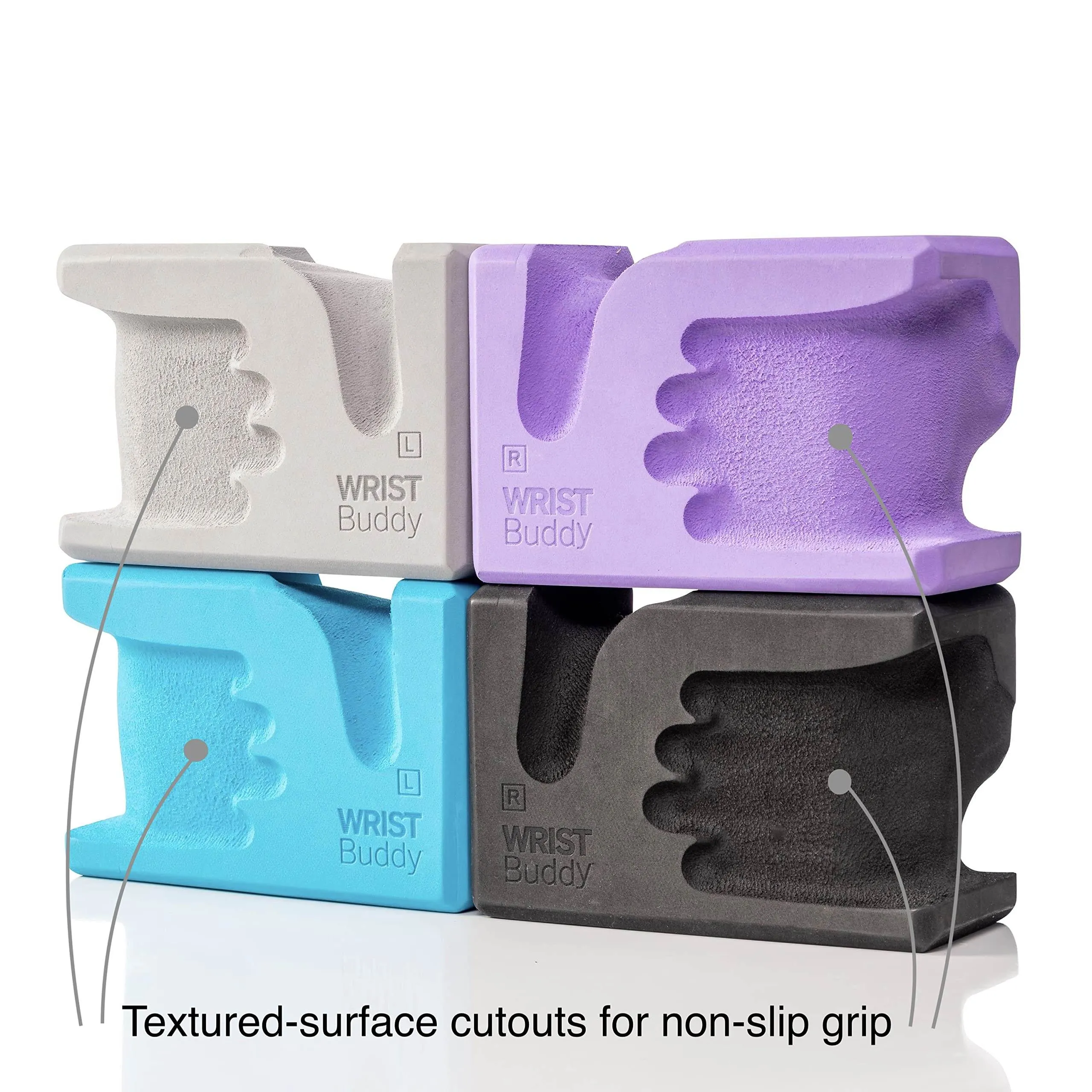 WRIST Buddy® Yoga Blocks 2 Pack | Reduces and Prevents Wrist Pain, Enhances Comfort Stability and Grip Strength on the Blocks | Hand-Shaped Blocks | EVA Foam Accessories Set | Best Gifts for Yoga