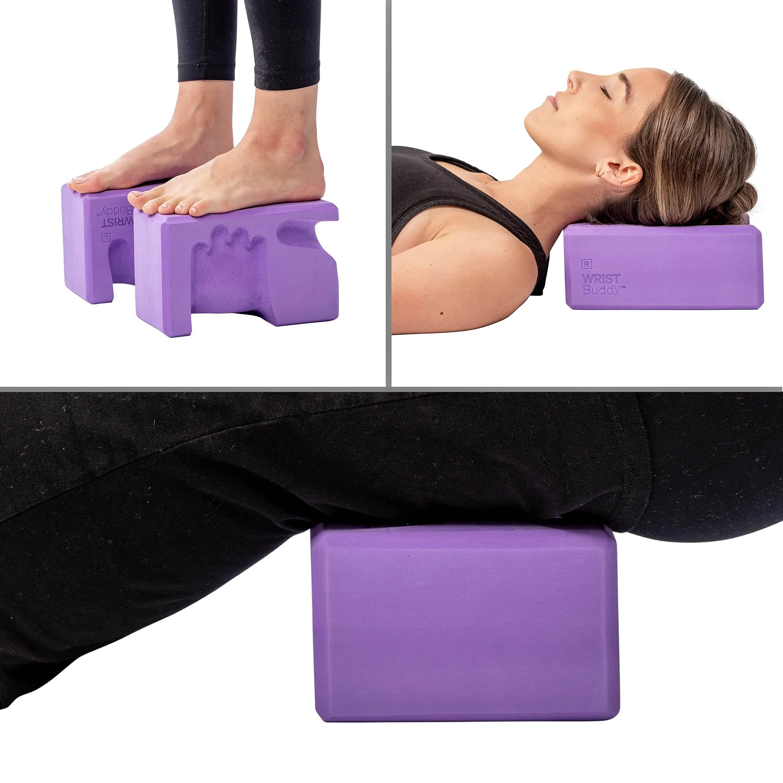WRIST Buddy® Yoga Blocks 2 Pack | Reduces and Prevents Wrist Pain, Enhances Comfort Stability and Grip Strength on the Blocks | Hand-Shaped Blocks | EVA Foam Accessories Set | Best Gifts for Yoga