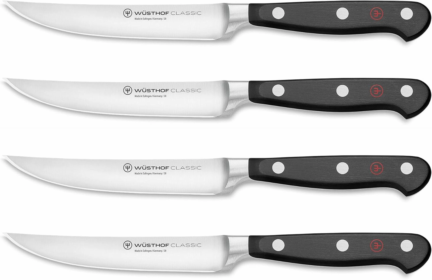 WÜSTHOF Classic 4-Piece Steak Knife Set, Black