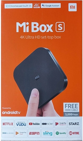 Xiaomi Mi Box S Android TV with Google Assistant Remote Streaming Media Player - Chromecast Built-in - 4K HDR - Wi-Fi - 8 GB - Black