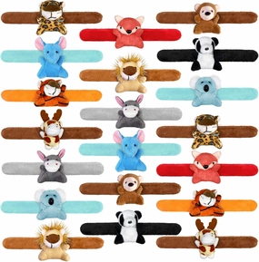 XIPEGPA 20 PCS Stuffed Animal Slap Bracelets Plush Slap Bracelets Toy Bulk for Boys Girls Birthday Gifts Classroom Rewards Party Favors