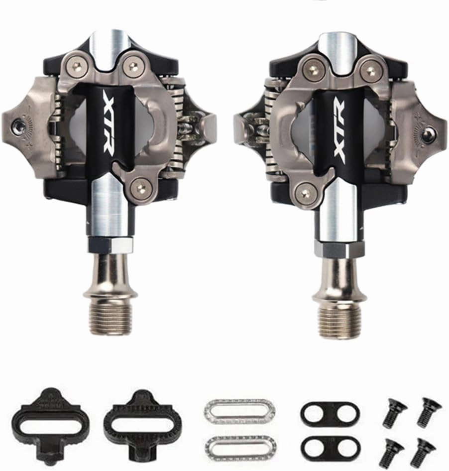 XTR PD-M9100 Pedals Mountain Bike SPD Pedals Compatible with Shimano Cycling Self-Locking Lock Race Pedal Set incl SM-SH51 Cleats Bicycle Pedal