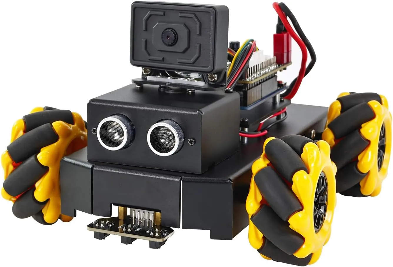 Yahboom AI Smart Robot Kit for UNO R3 Mecanum Wheel with ESP32 Camera App Control FPV Video Suitable for STEM Programming Education Kid Electronic Kit