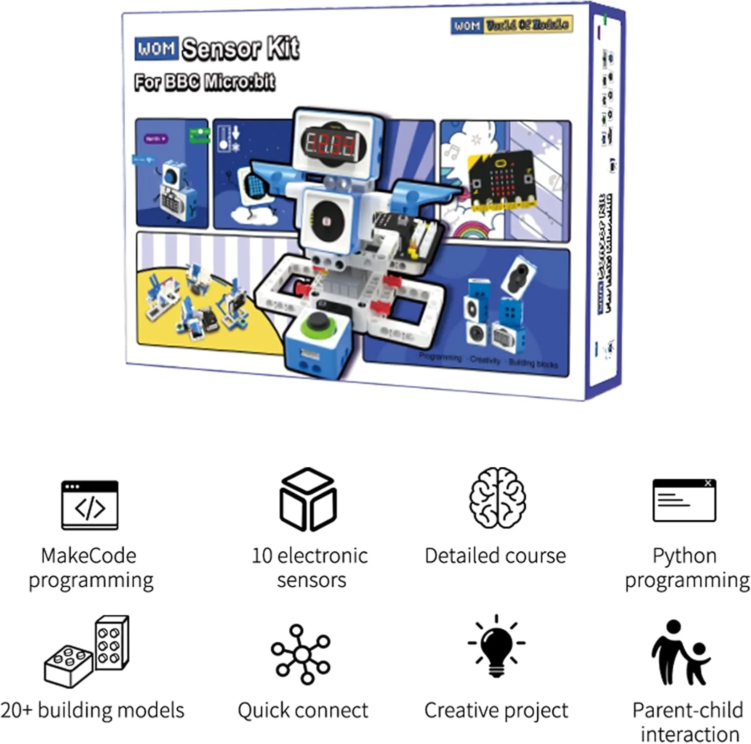 Yahboom Microbit V2 Smart Electronic Building Blocks Coding STEM Science Electronic Project Learning Kit (Without Microbit)