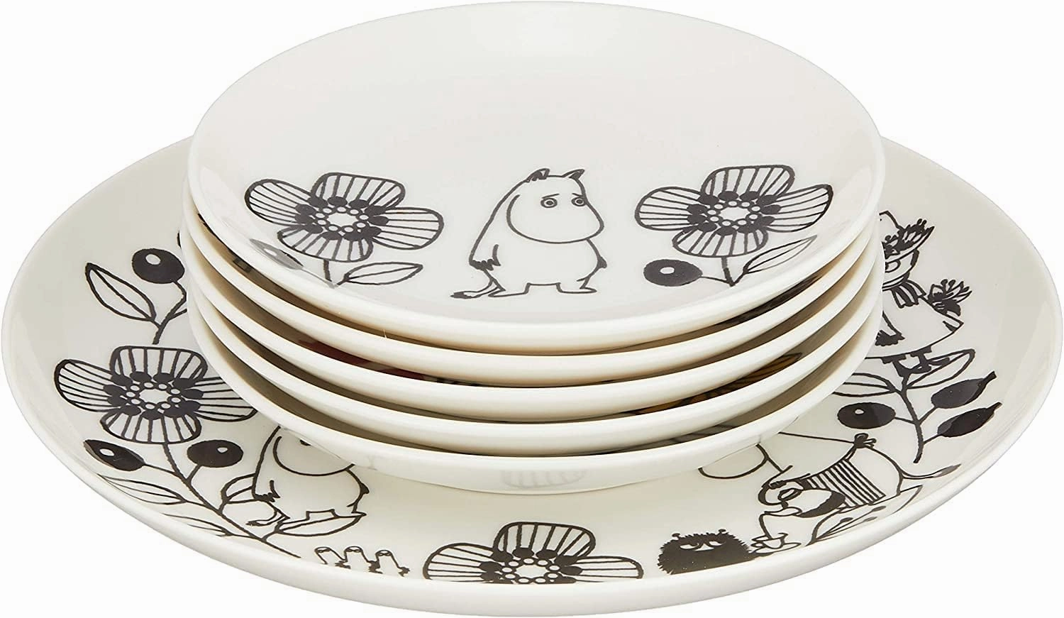Yamaka Shoten MOOMIN MM1400-52 Moomin Valley Plate Plate, 6-piece Set, Microwave and Dishwasher Safe Goods, Scandinavia, Mother's Day, Gift, Tableware, Gift, Wedding Gift, Made in Japan