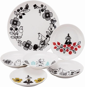 Yamaka Shoten MOOMIN MM1400-52 Moomin Valley Plate Plate, 6-piece Set, Microwave and Dishwasher Safe Goods, Scandinavia, Mother's Day, Gift, Tableware, Gift, Wedding Gift, Made in Japan