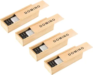 YARNOW 4 Sets Interactive Household Domino Blocks Fun Dominoes for Educational Plaything for Ages Lightweight and Wood