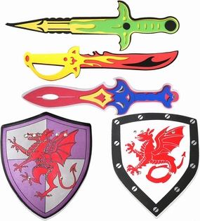 YAYYAY Foam Sword and Shield for Kids for Play Fighting - Medieval Playset Toy Gifts for Boys and Girls Birthday and Christmas