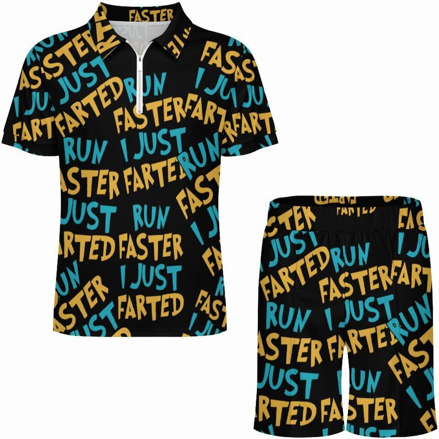 Yepp I Just Farted Fashion Mens Polo Shirts And Shorts Set Summer Outfits 2 Piece