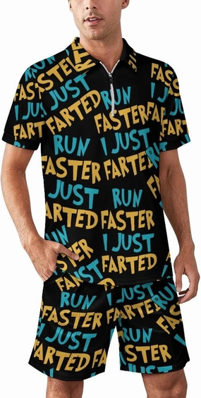 Yepp I Just Farted Fashion Mens Polo Shirts And Shorts Set Summer Outfits 2 Piece