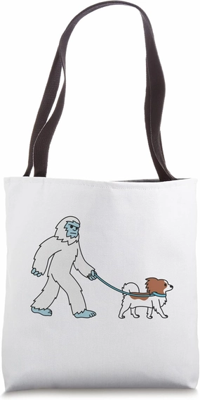 Yeti Walking Papillon Cryptozoology Dog Tote Bag