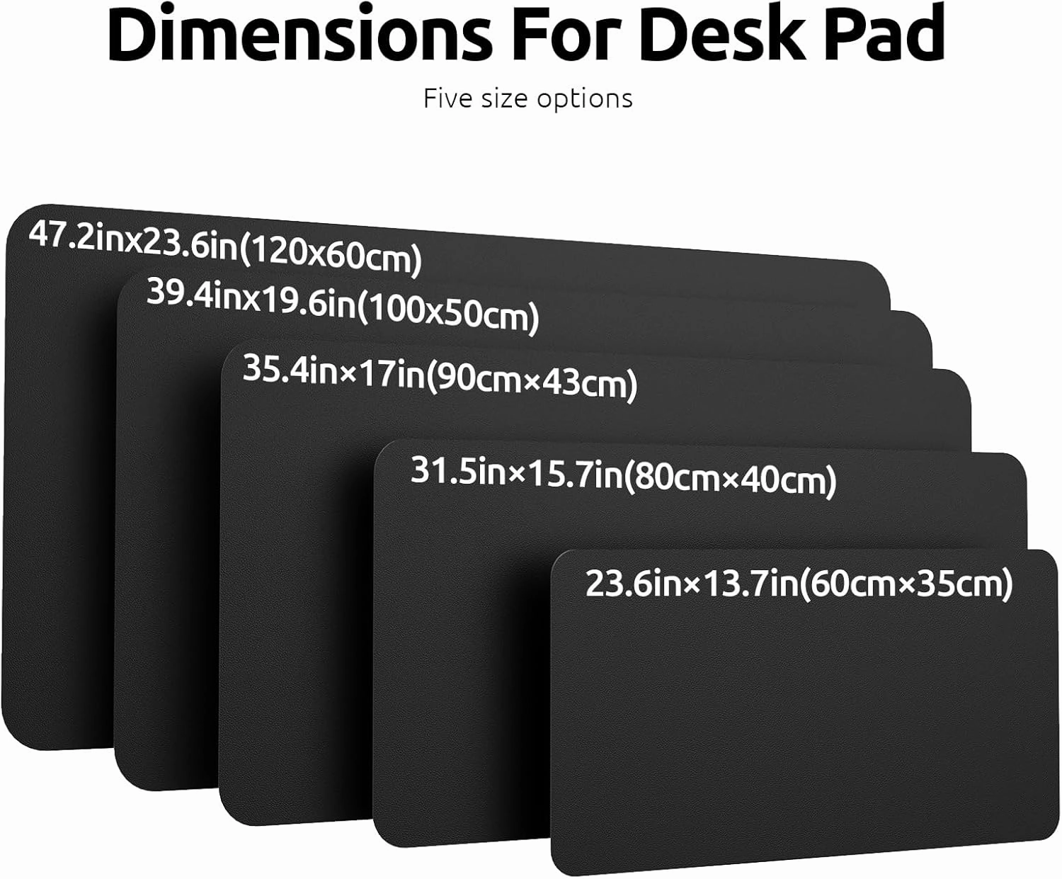 YSAGi Leather Desk Mat, Large Mouse Mat, Non-Slip Desk Pad Desk Protector Mat, Waterproof PU Leather Laptop Mat Table Mat Desk Writing Pad for Office and Home (90 x 43 cm, Black)