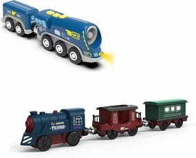 Z MAYABBO Motorized Train for Wooden Tracks, Battery Operated Train for Train Toy Accessories, Electric Train Toy Compatible with Thomas, Brio, Melissa and Doug