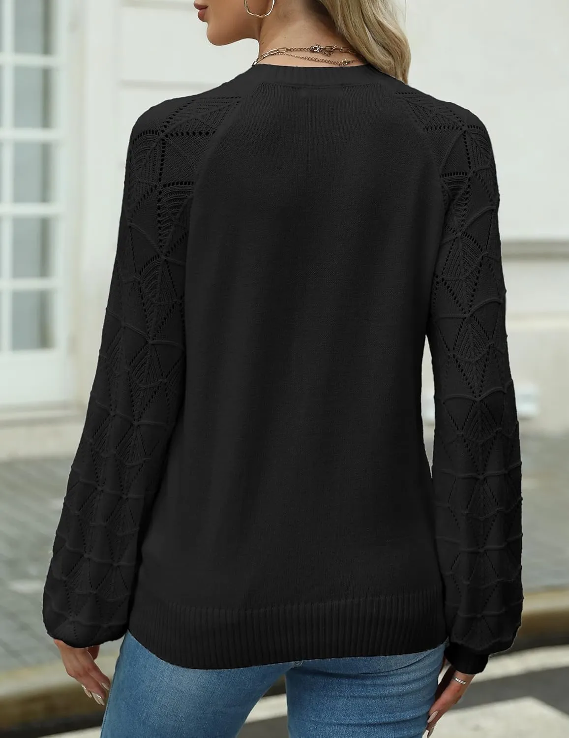 Zeagoo Womens Sweaters 2024 Long Sleeve Crew Neck Lightweight Pullover Knitted Fall Fashion Tops