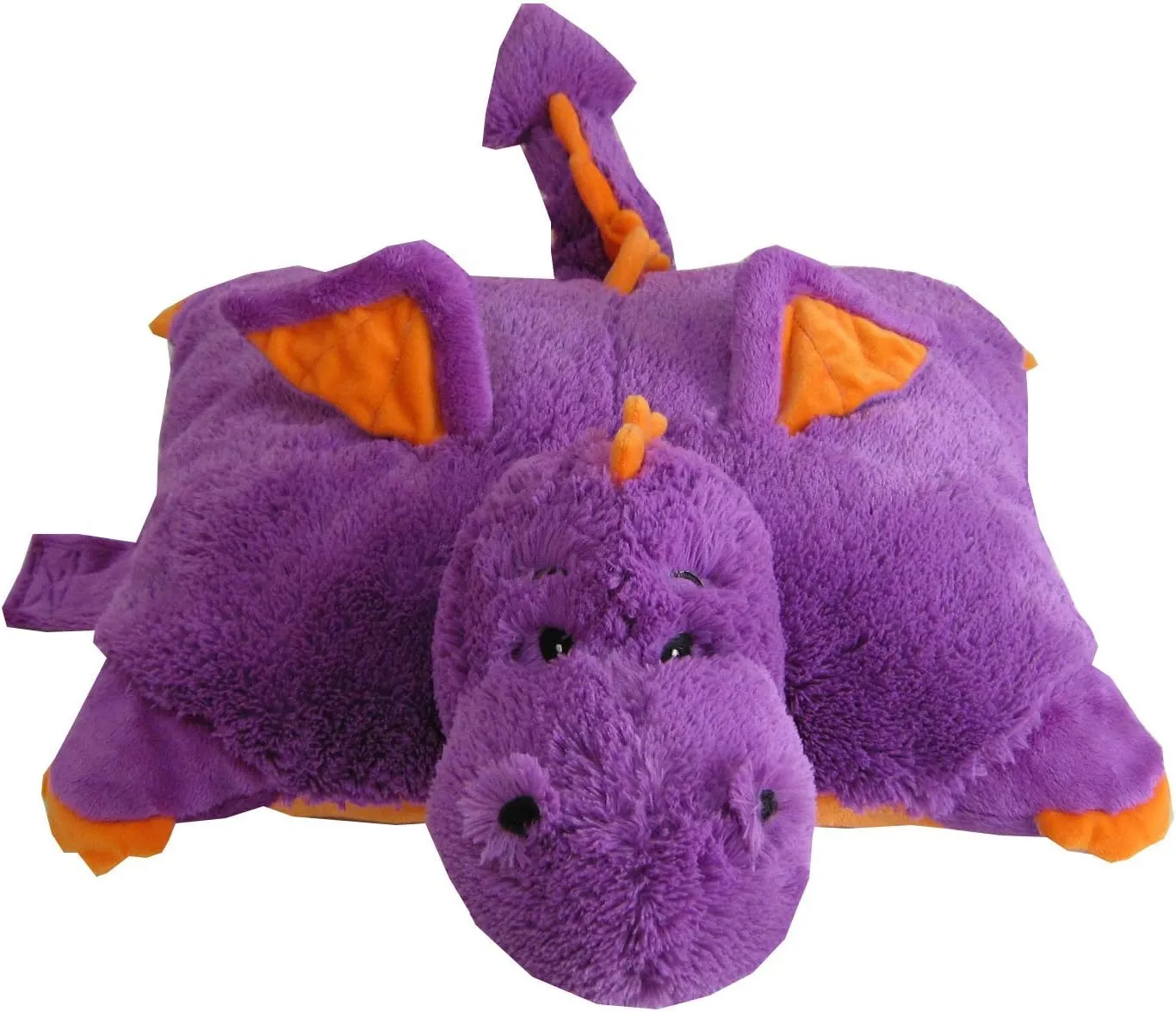 Zoopurr Pets 19" Purple Dragon Plush Toy & Pillow – Soft 2-in-1 Stuffed Animal & Expandable Travel Cushion for Kids, Toddlers & Boys – Cozy Plush Gift for Cuddles, Play & Nap Time