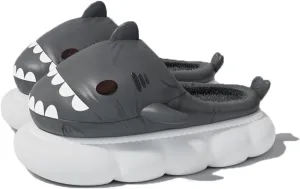 Zureto Shark Slides Winter Christmas New Year Thanksgiving Winter Warm Cozy Adults House Home Winter Shoes